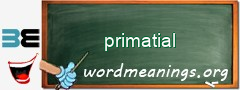 WordMeaning blackboard for primatial